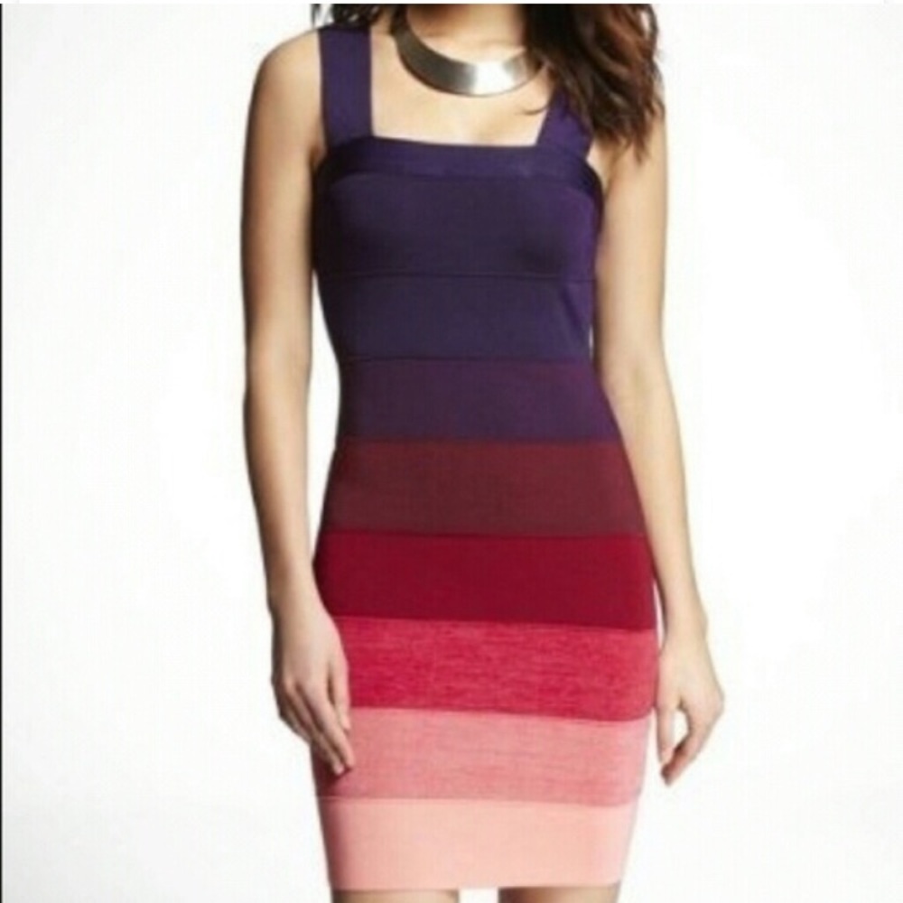 Express Ombré Bandage Dress